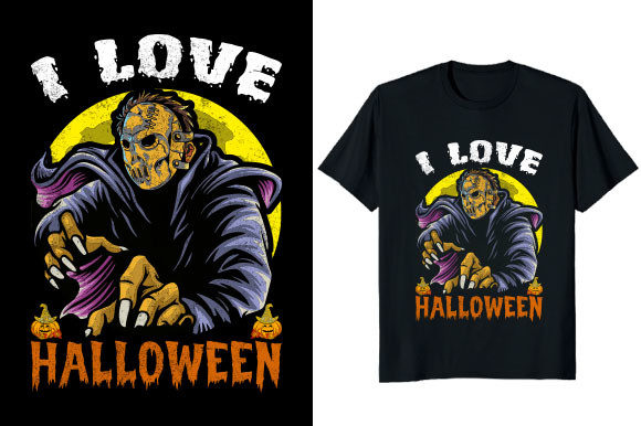 I Love Halloween Vector T-shirt Design