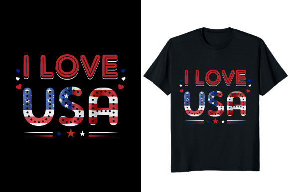 I Love USA 4th July Graphic T-shirt
