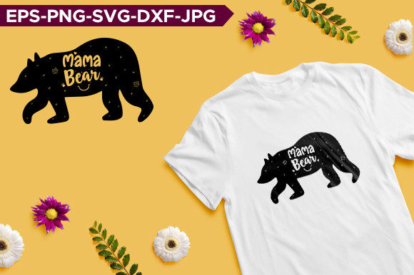 Mama Bear Typography T-shirt Design