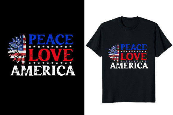 Peace Love America 4th July Graphic
