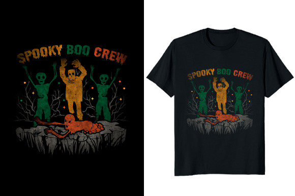 Spooky Boo Crew Halloween T-shirt Design